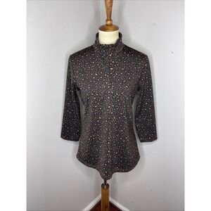 J.‎ McLaughlin 1/4 Zip Animal Print Catalina Cloth Pullover Sweater Large L